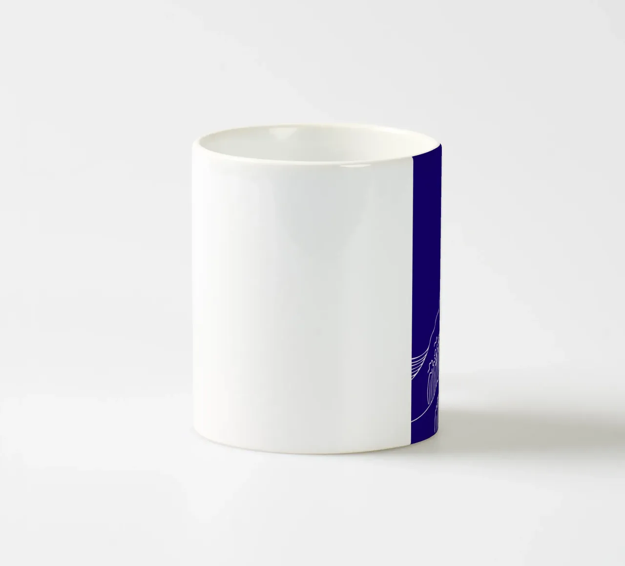 Minimalist Ocean Waves Line Art Print - Japanese Style Decor ceramic mug by ClubArt