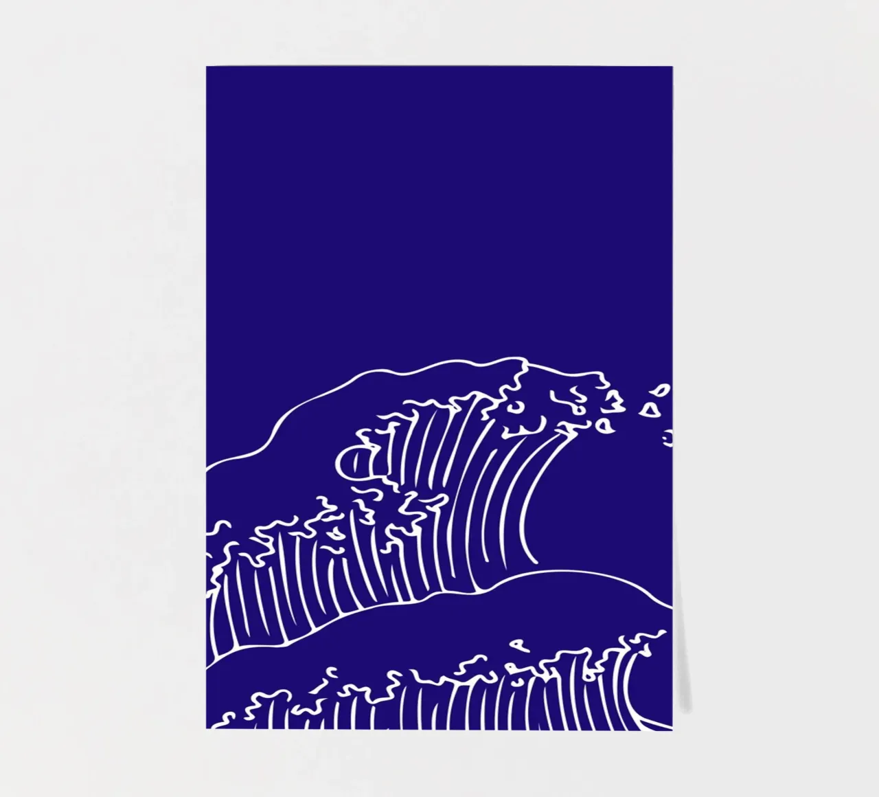 Minimalist Ocean Waves Line Art Print - Japanese Style Decor sticker sheet by ClubArt