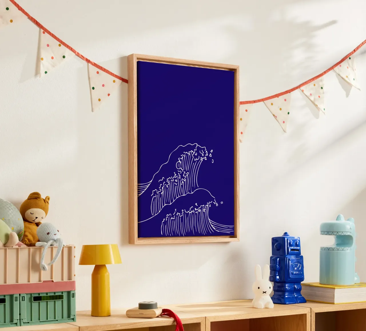 Minimalist Ocean Waves Line Art Print - Japanese Style Decor canvas by ClubArt