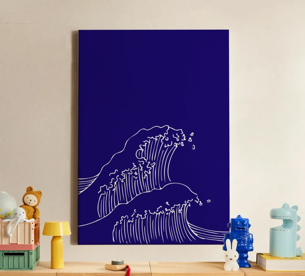 Minimalist Ocean Waves Line Art Print - Japanese Style Decor canvas by ClubArt