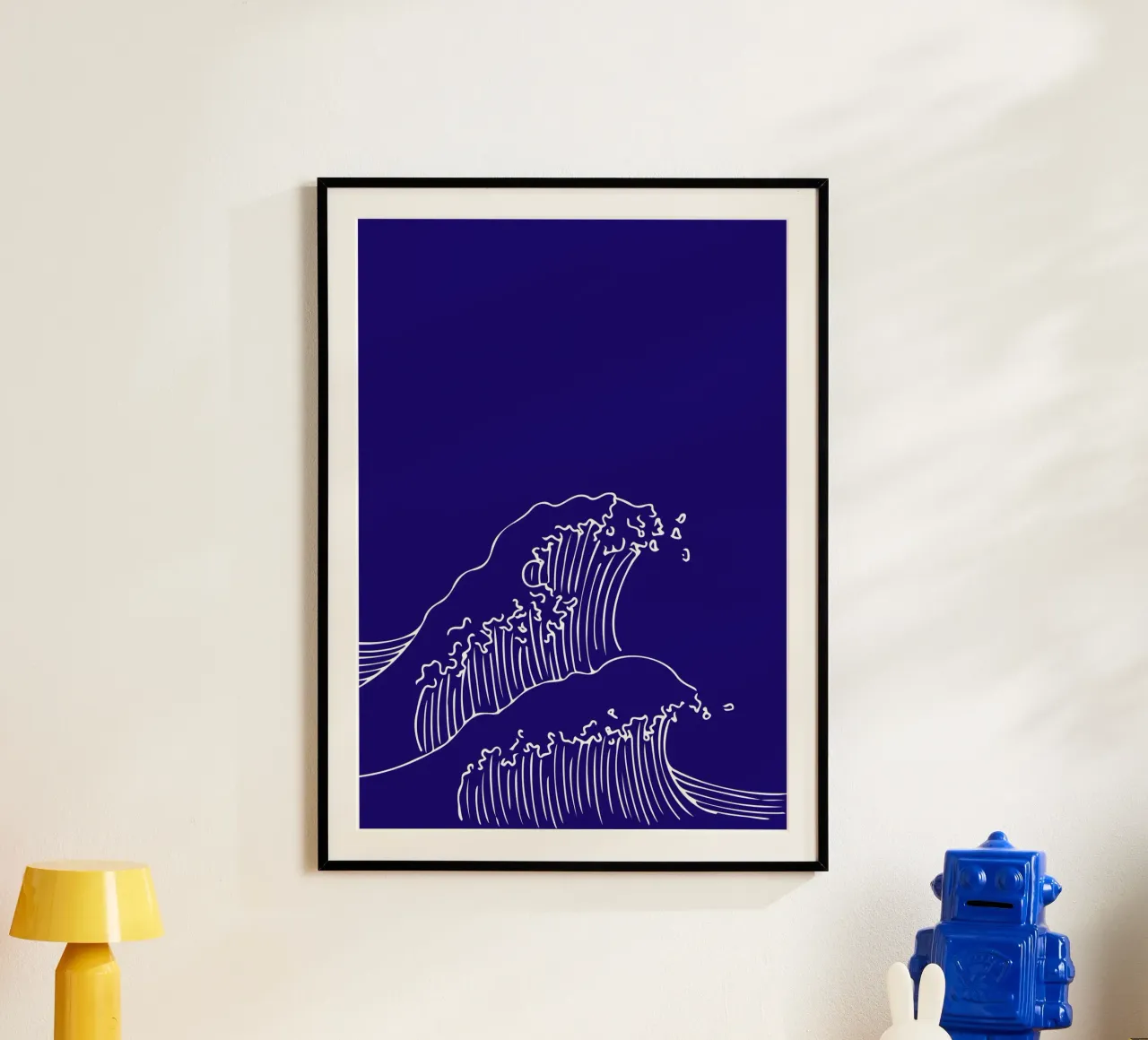 Minimalist Ocean Waves Line Art Print - Japanese Style Decor poster by ClubArt