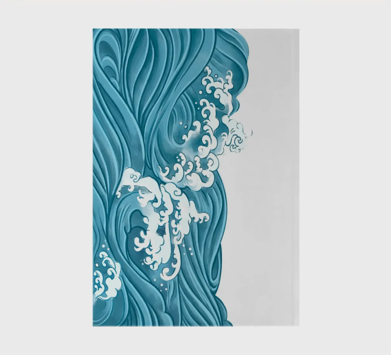 Dynamic Ocean Waves Art Print - Japanese Ukiyo-e Inspired notebook by ClubArt
