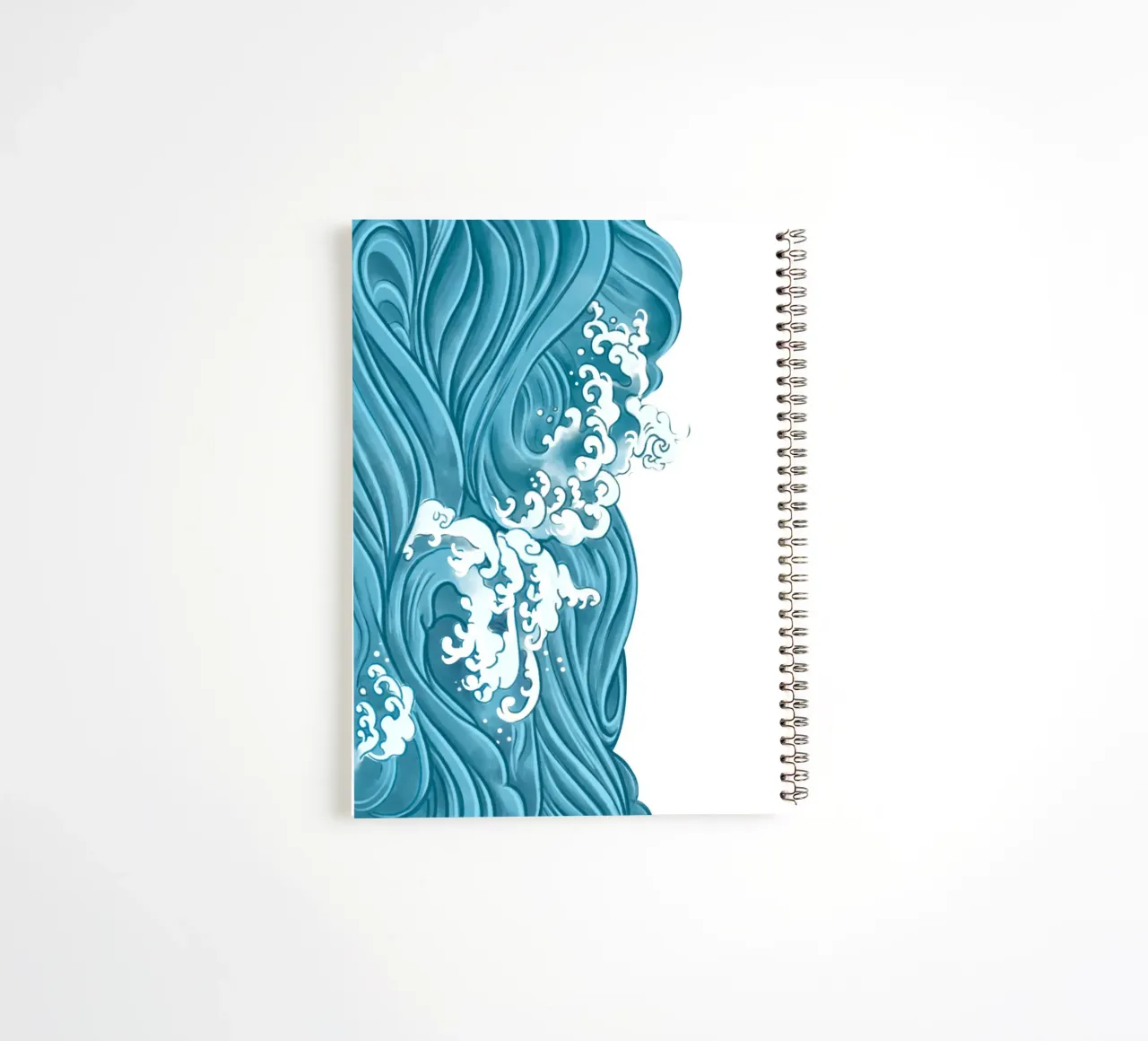Dynamic Ocean Waves Art Print - Japanese Ukiyo-e Inspired spiral notebook by ClubArt