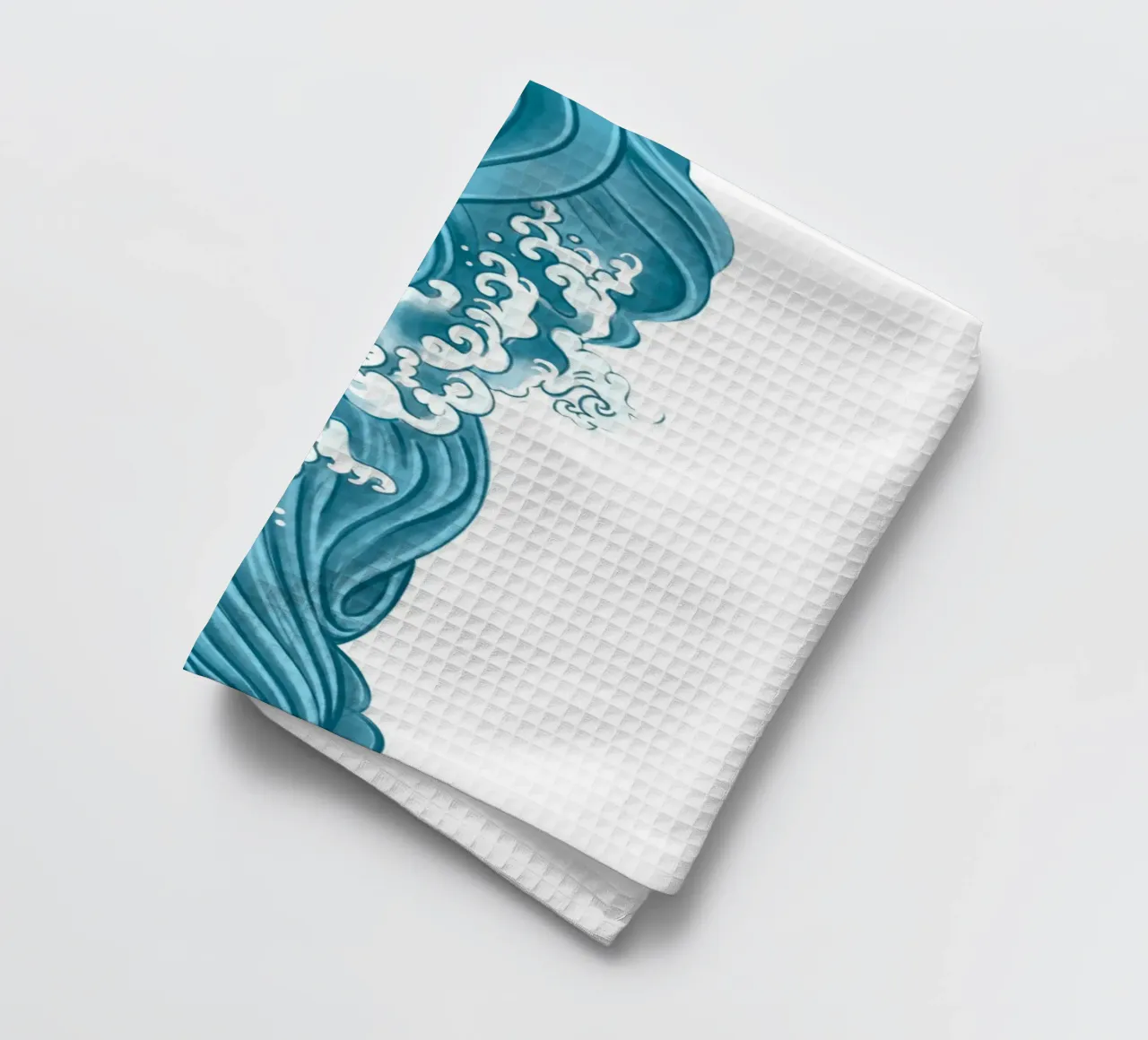 Impression d'art sur les vagues dynamiques de l'océan - Inspiré de l'Ukiyo-e japonais torchon de ClubArt