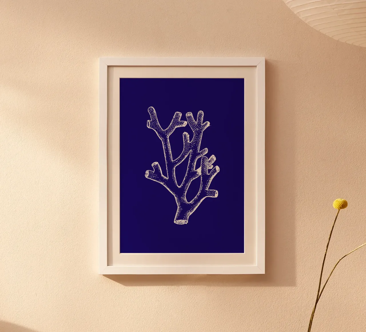 Stilisierte Korallen Linie Kunstdruck - Ozean Botanische Dekoration Poster von ClubArt