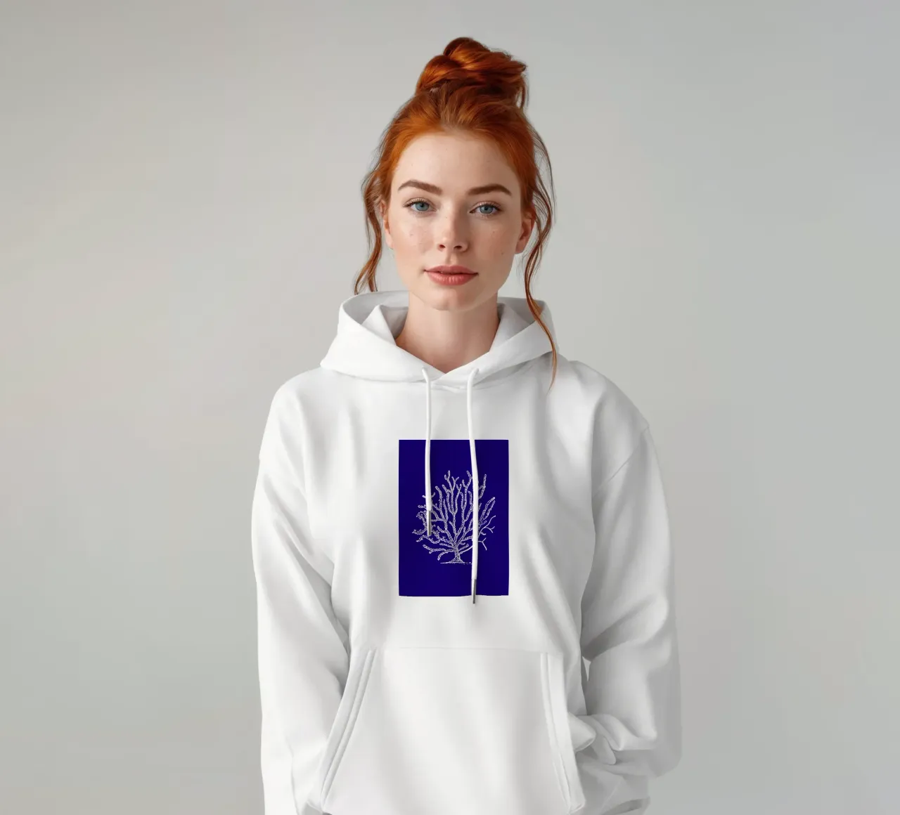 Art du récif corallien blanc complexe - Impression de l'océan bleu profond sweat à capuche de ClubArt