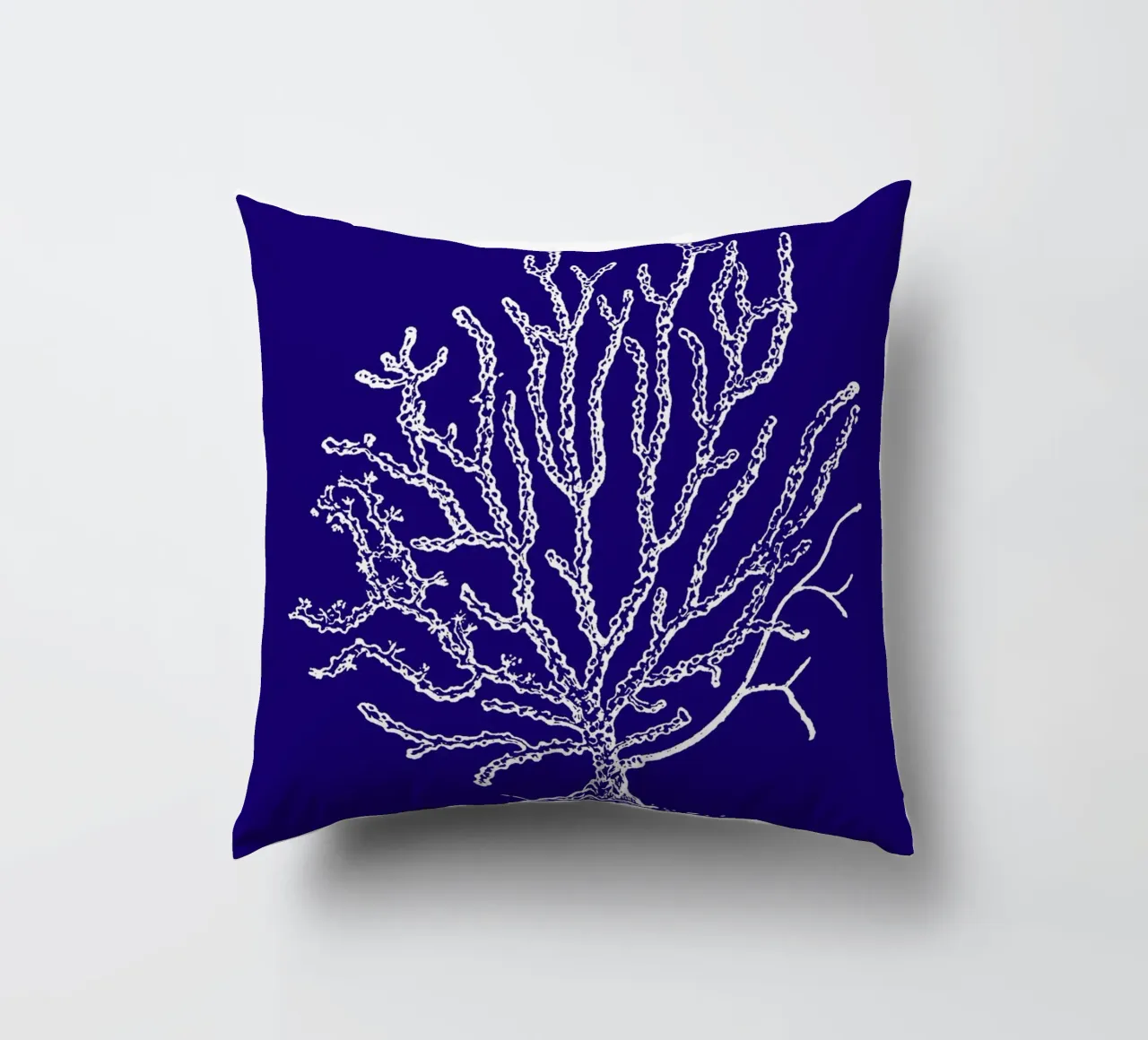 Art du récif corallien blanc complexe - Impression de l'océan bleu profond coussin de ClubArt