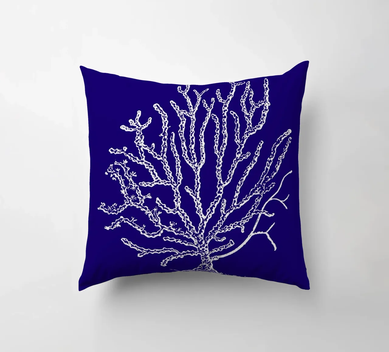 Art du récif corallien blanc complexe - Impression de l'océan bleu profond coussin de ClubArt