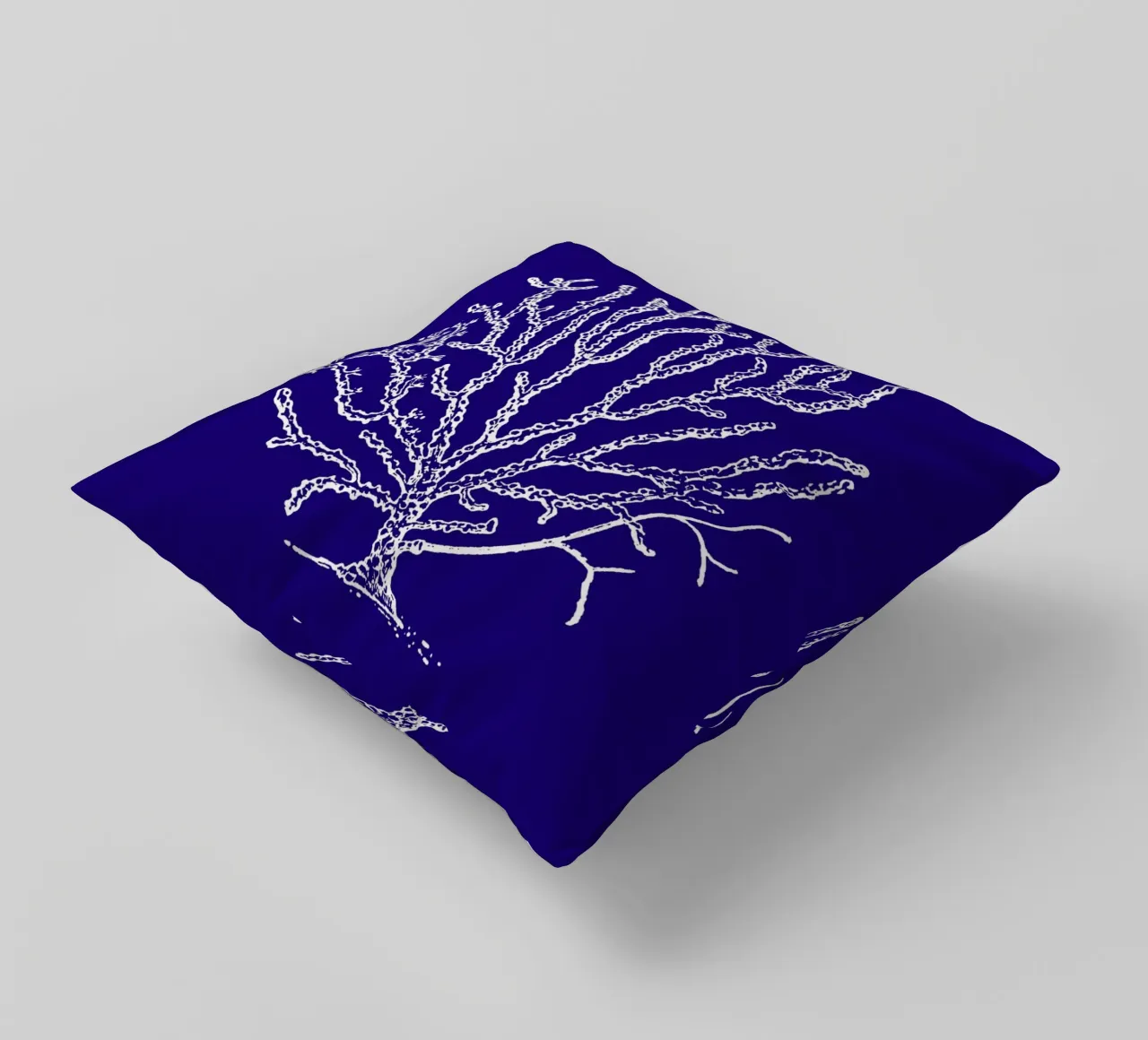 Art du récif corallien blanc complexe - Impression de l'océan bleu profond coussin de ClubArt