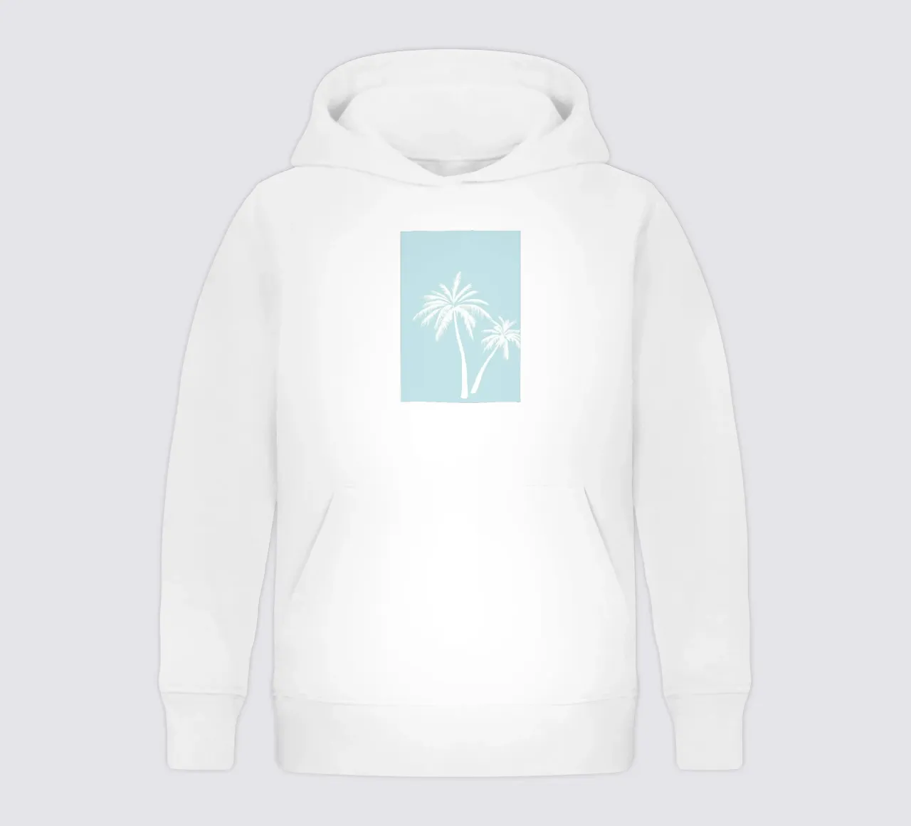 Minimalist Palm Trees Print - Coastal Beach House Decor kids hoodie by ClubArt