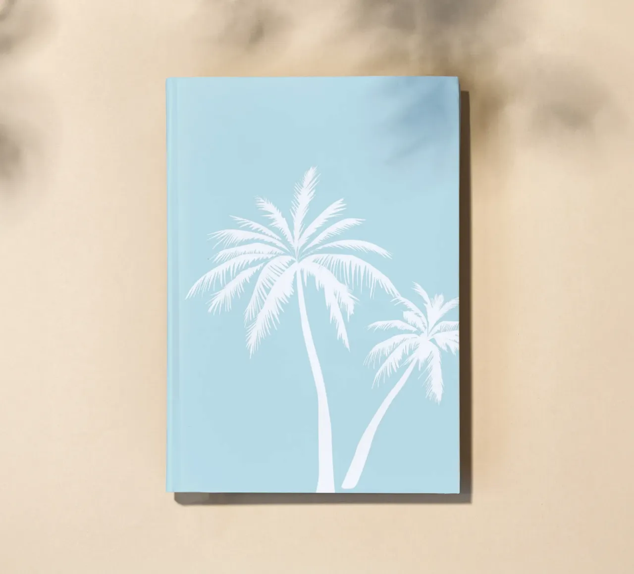 Minimalistische palmboomprint - Kustdecoratie voor strandhuis notitieboek van ClubArt