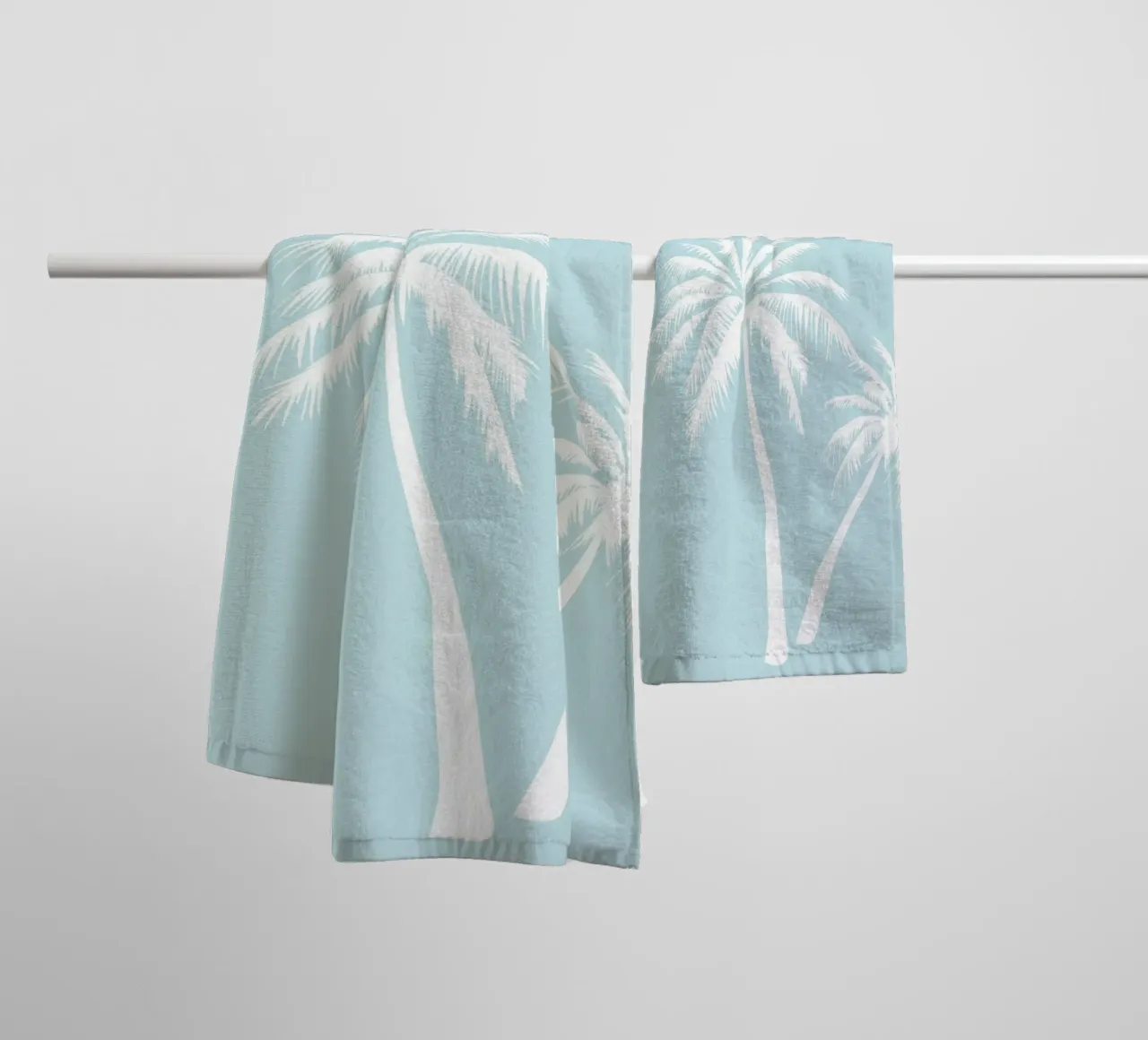 Minimalist Palm Trees Print - Coastal Beach House Decor towel by ClubArt