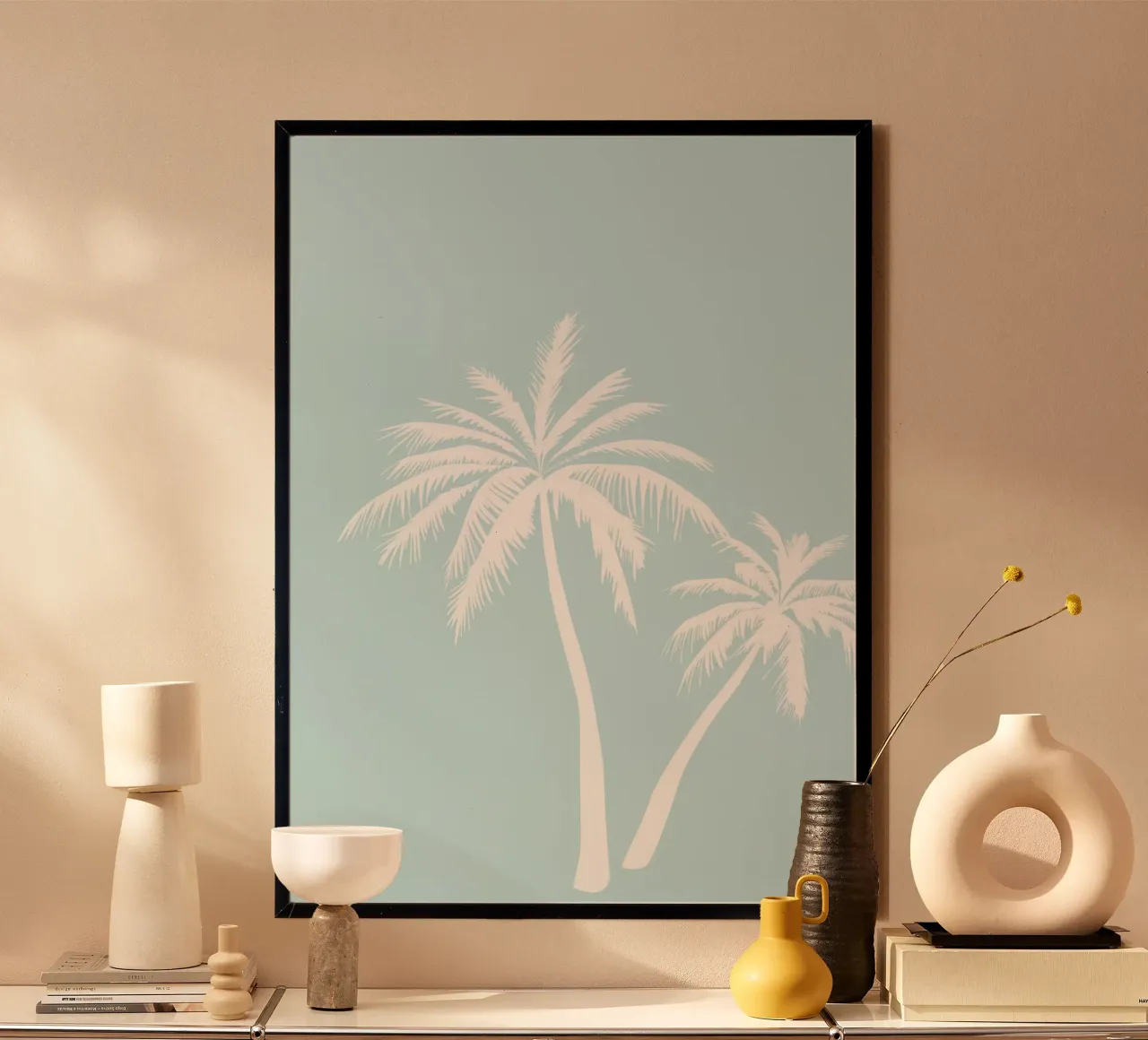 Minimalist Palm Trees Print - Coastal Beach House Decor poster by ClubArt