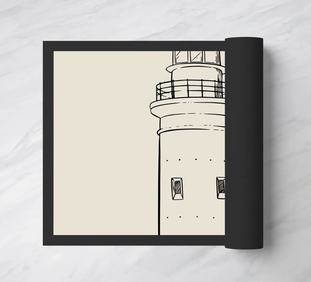 Classic Lighthouse Sketch Art Print - Nautical Coastal Decor doormat by ClubArt