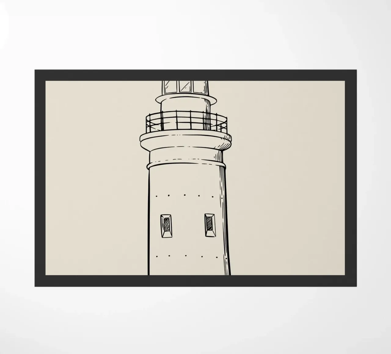 Classic Lighthouse Sketch Art Print - Nautical Coastal Decor doormat by ClubArt