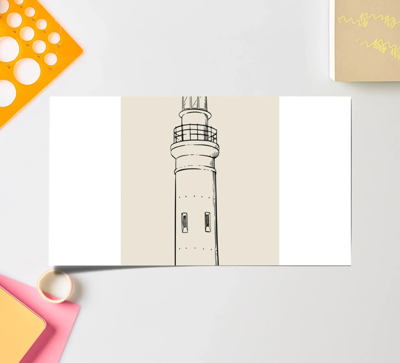 Classic Lighthouse Sketch Art Print - Nautical Coastal Decor sticker sheet by ClubArt