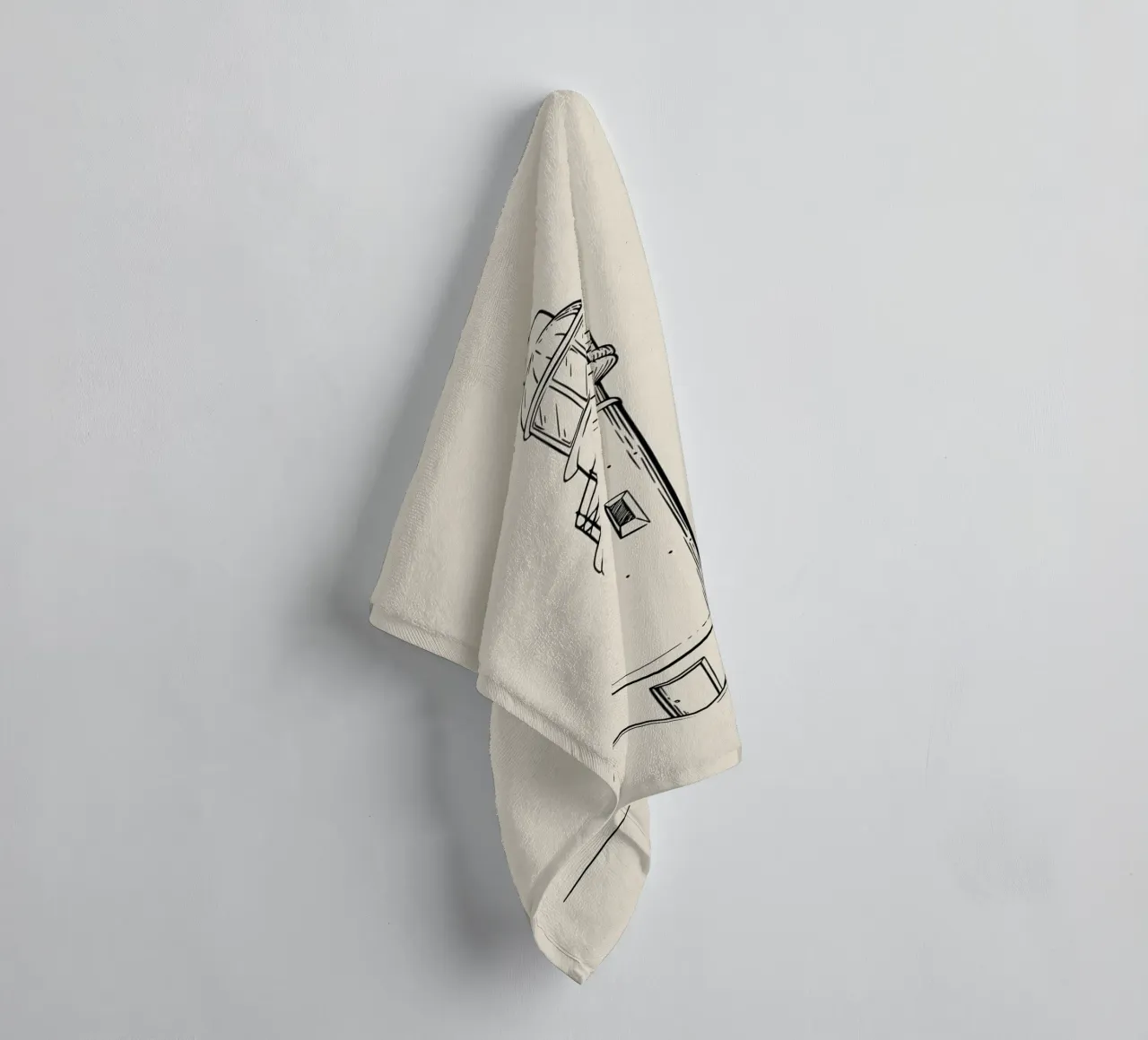 Klassieke vuurtoren schets Art Print - Nautisch Kustdecor badhanddoek van ClubArt