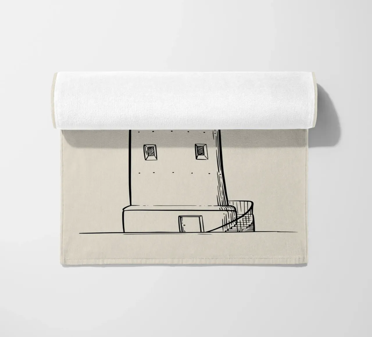 Classic Lighthouse Sketch Art Print - Nautical Coastal Decor beach towel by ClubArt