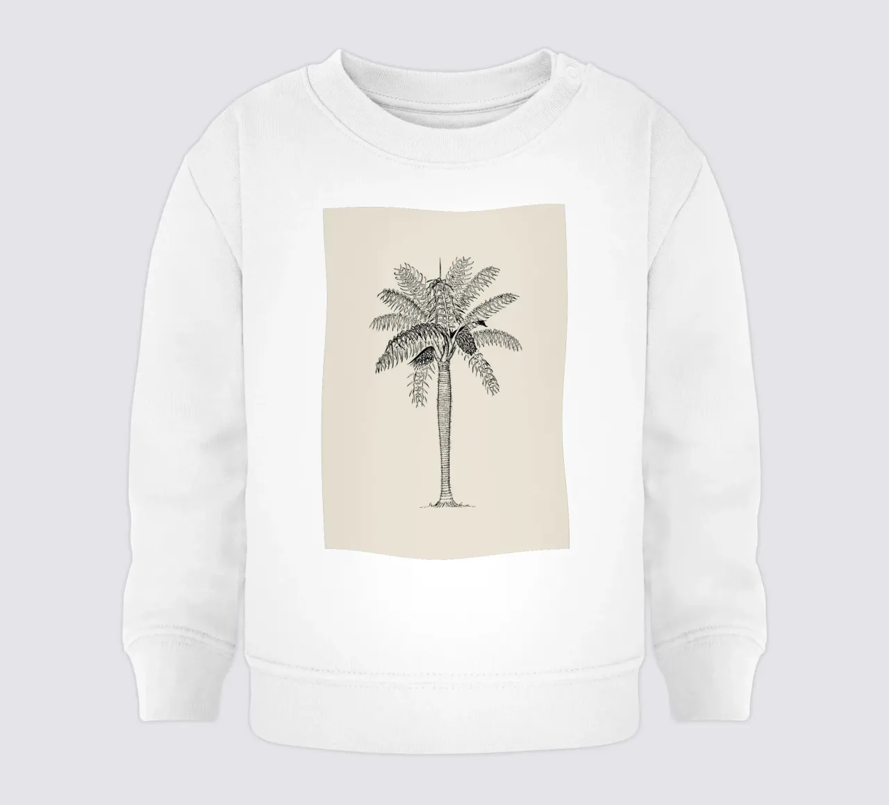 Vintage Palm Tree Sketch Print - Arte Botánico Tropical sudadera de bebé de ClubArt