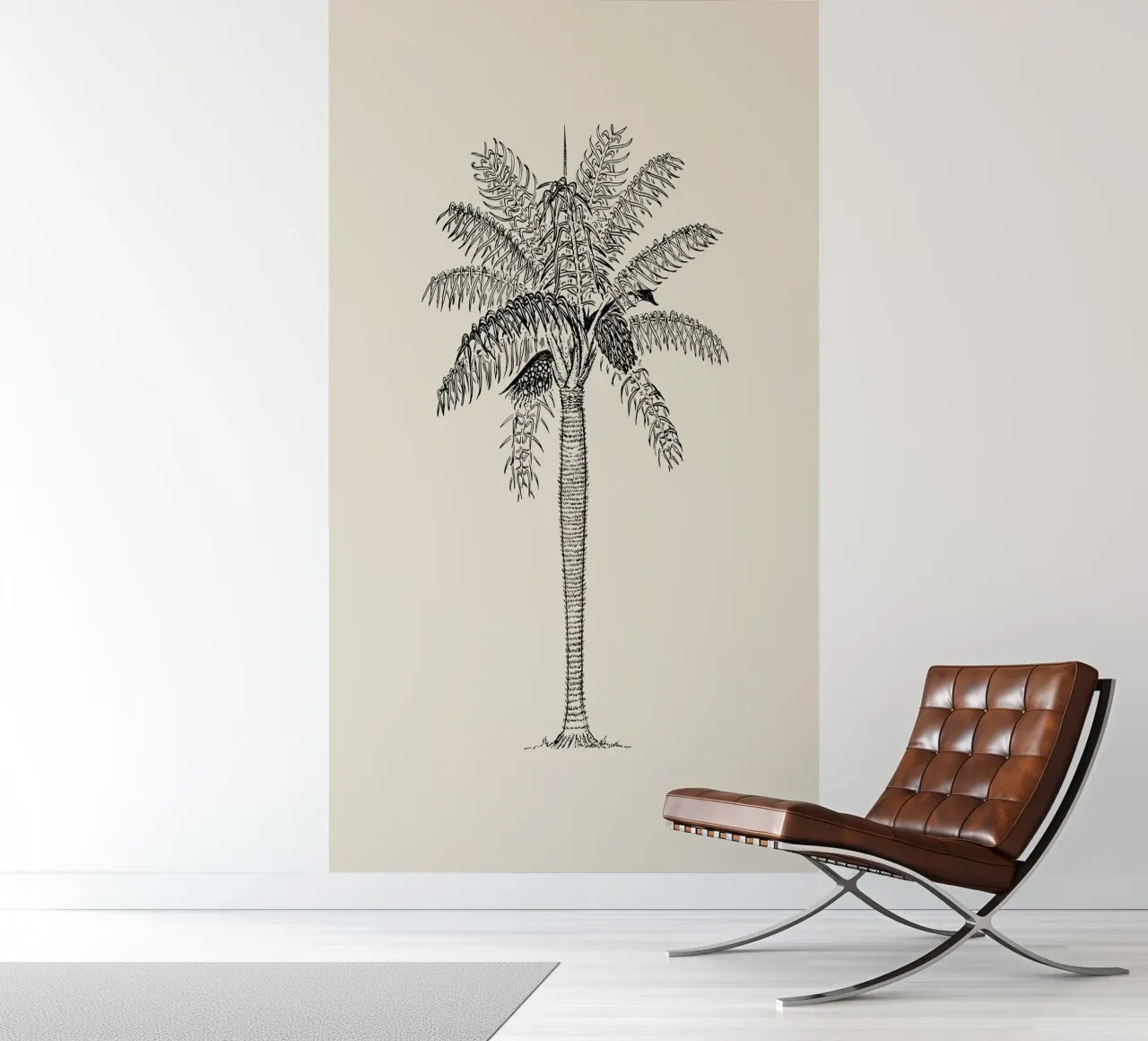 Esquisse de palmier vintage - Botanical Tropical Art papier peint photo de ClubArt