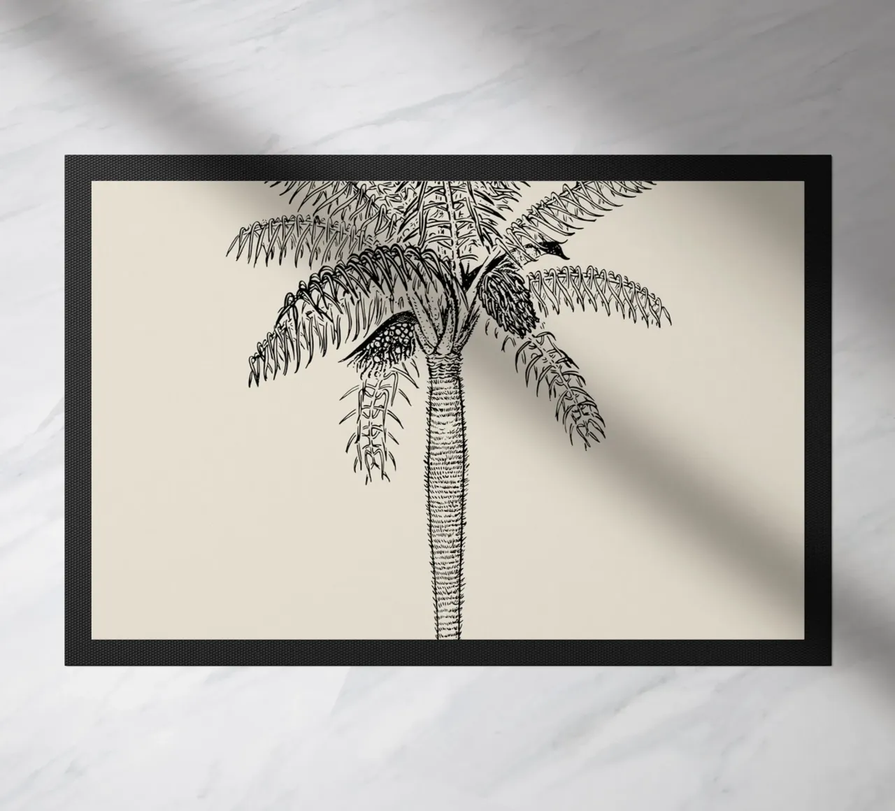 Vintage Palm Tree Sketch Print - Botanical Tropical Art doormat by ClubArt