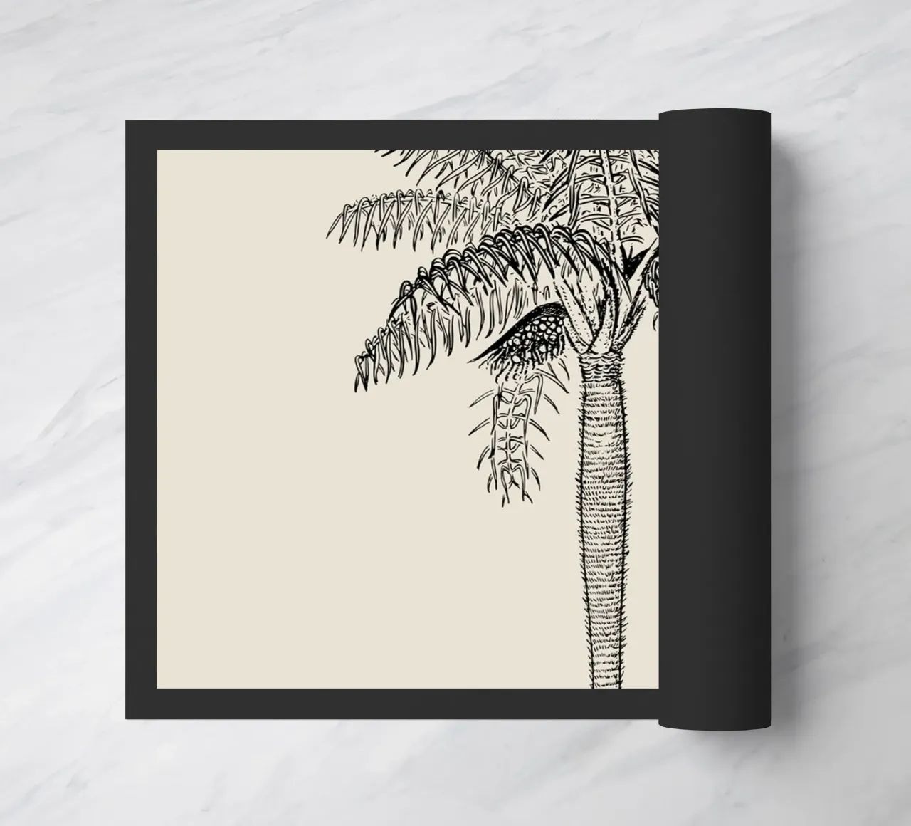 Vintage Palm Tree Sketch Print - Botanical Tropical Art doormat by ClubArt
