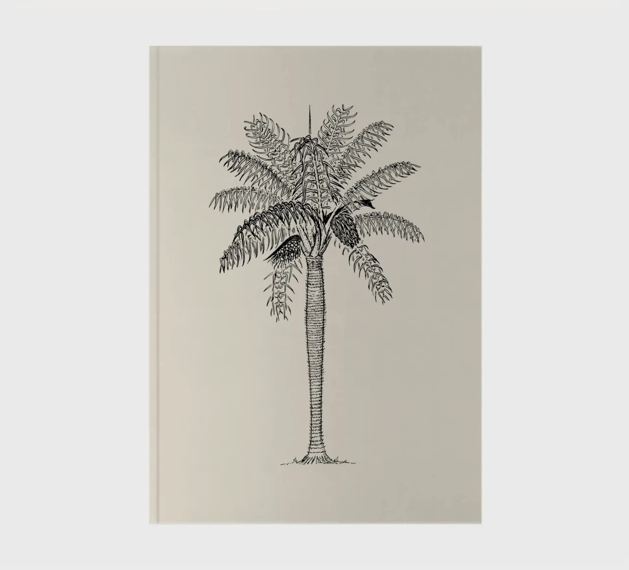 Vintage Palm Tree Sketch Print - Botanical Tropical Art notebook by ClubArt