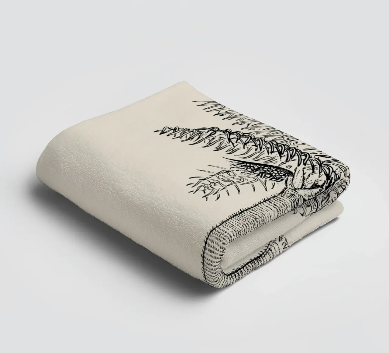 Vintage Palm Tree Sketch Print - Botanical Tropical Art towel by ClubArt