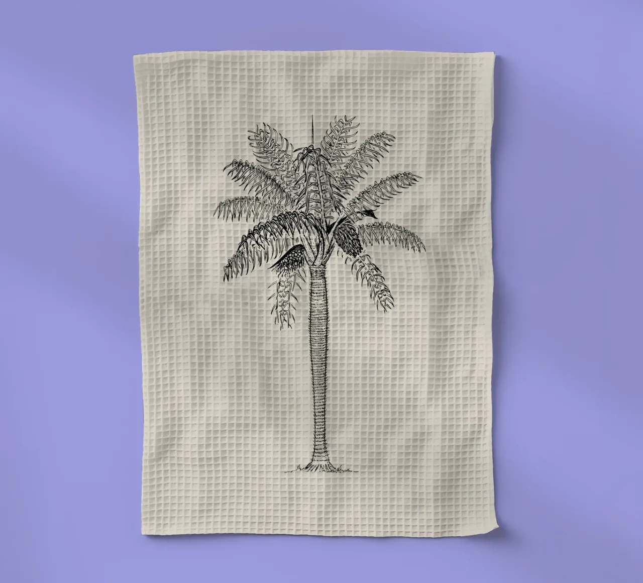 Vintage Palm Tree Sketch Print - Arte Botánico Tropical paño de cocina de ClubArt