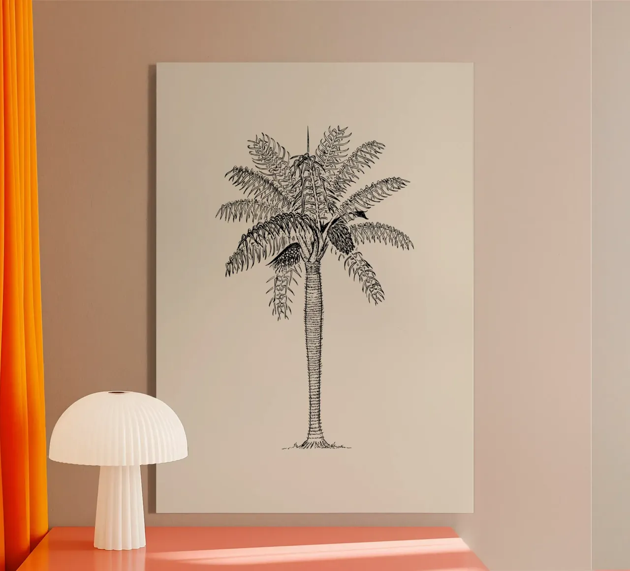 Vintage Palm Tree Sketch Print - Arte Botánico Tropical metacrilato de ClubArt
