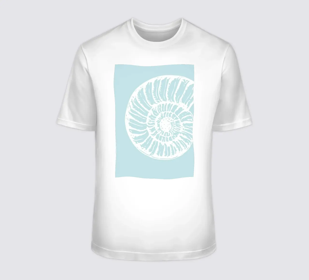 Spiral Seashell Art Print - Serene Coastal Minimalist t-shirt by ClubArt