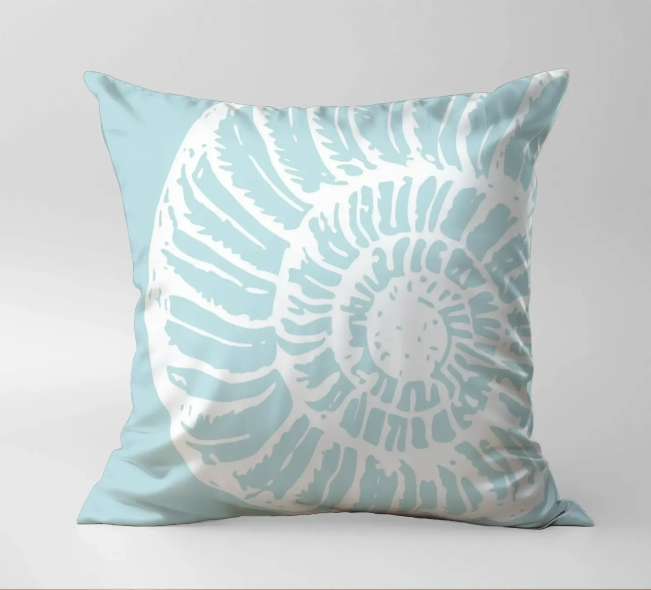 Spiral Seashell Art Print - Serene Coastal Minimalist decorative cushion by ClubArt