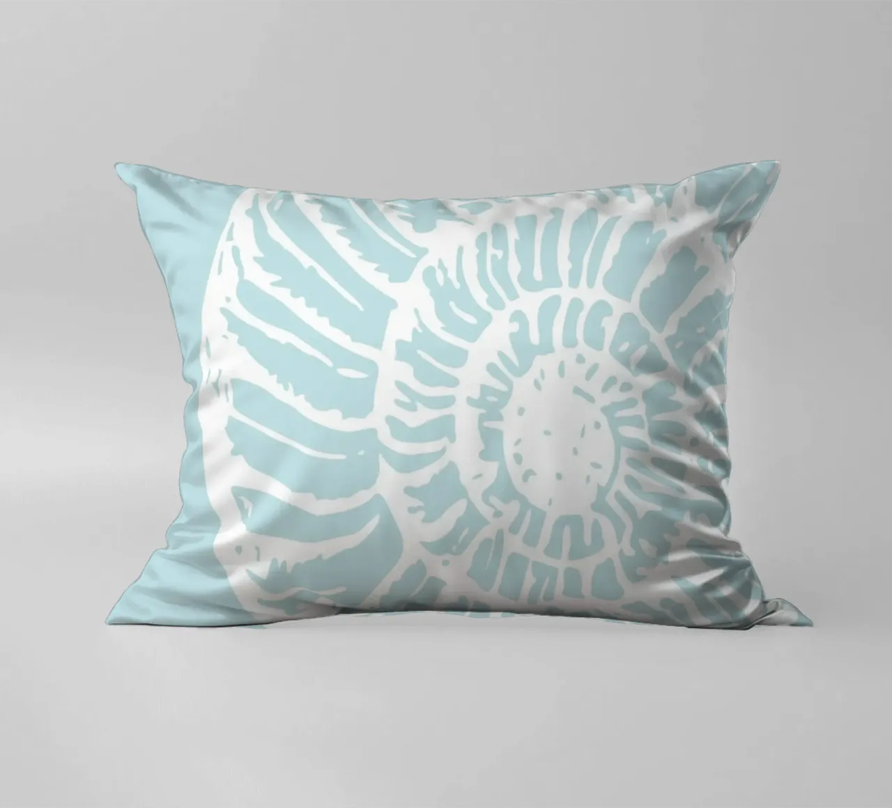Spiral Seashell Art Print - Serene Coastal Minimalist decorative cushion by ClubArt