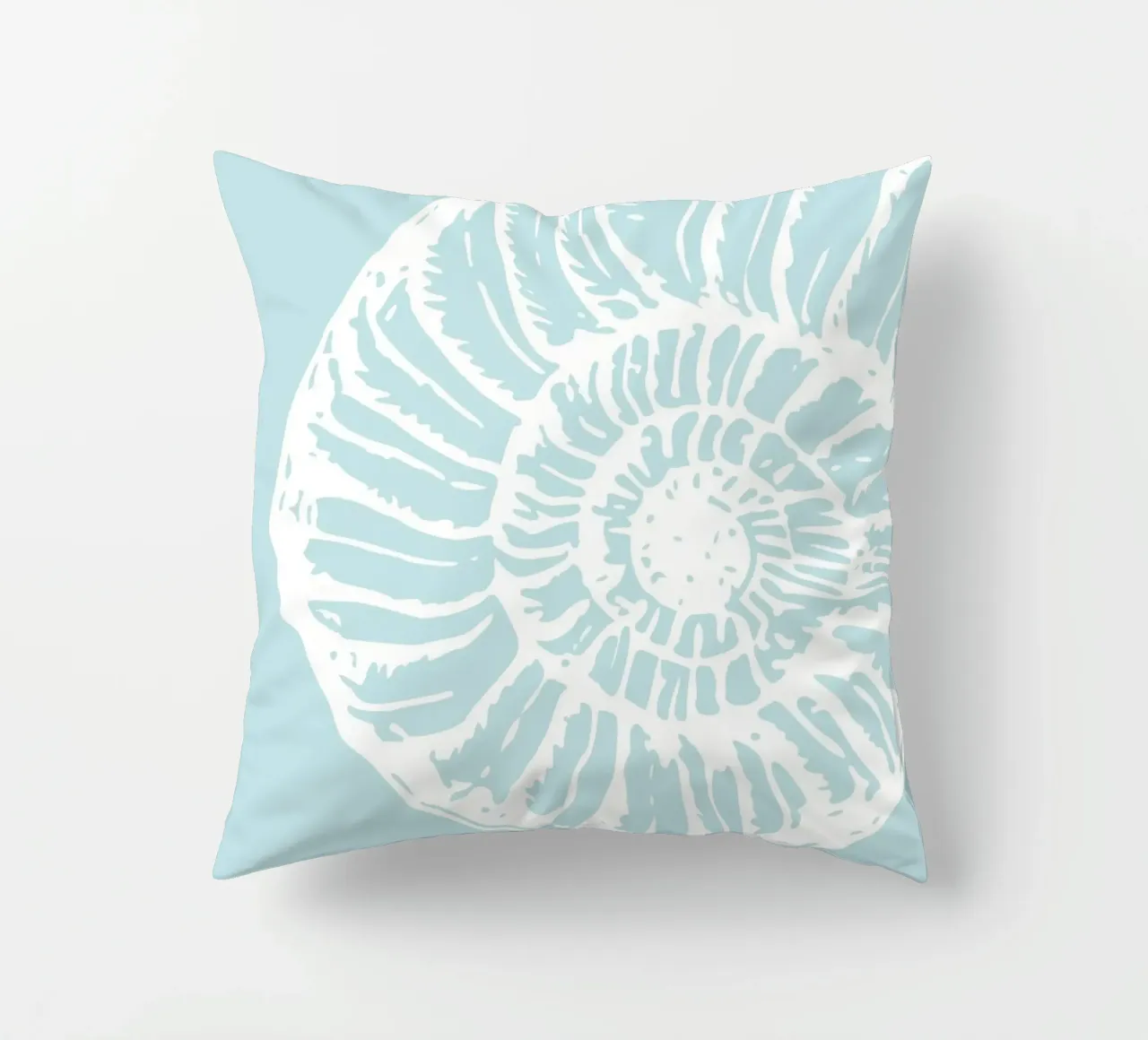 Spiral Seashell Art Print - Serene Coastal Minimalist decorative cushion by ClubArt