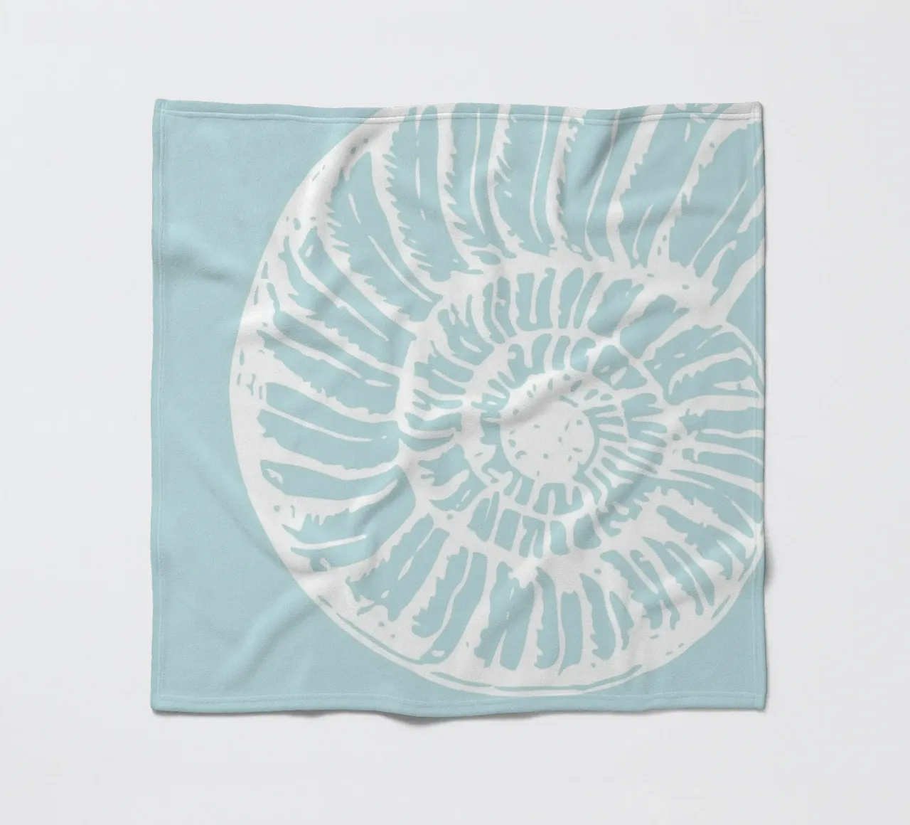 Spiral Seashell Art Print - Serene Coastal Minimalist fleece blanket by ClubArt
