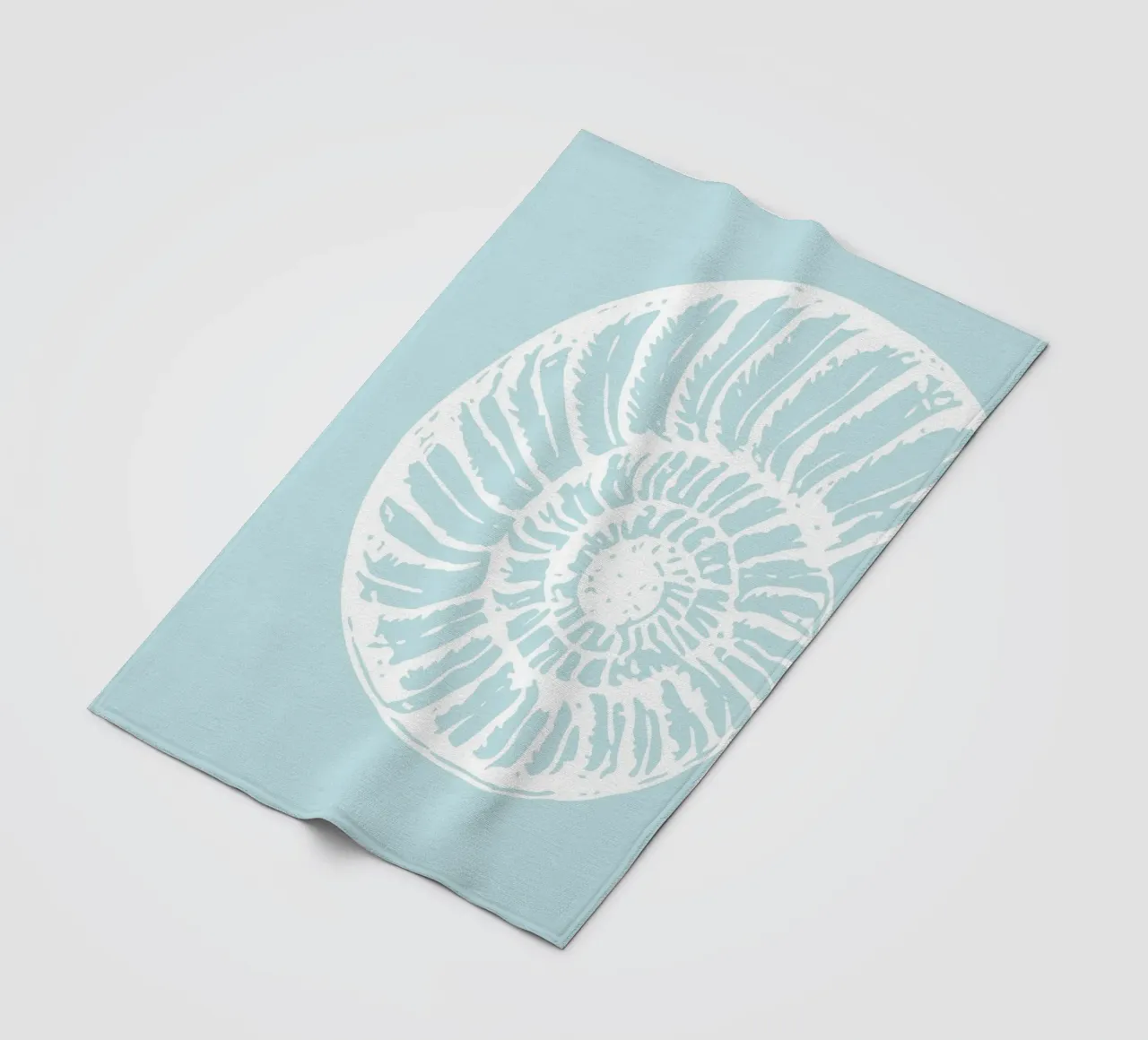 Spiral Seashell Art Print - Serene Coastal Minimalist fleece blanket by ClubArt