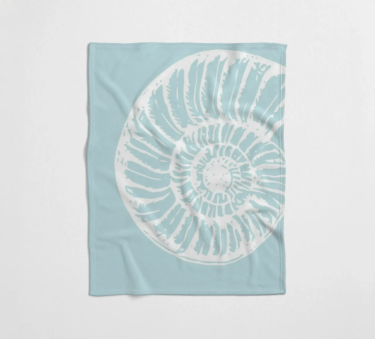 Spiral Seashell Art Print - Serene Coastal Minimalist fleece blanket by ClubArt