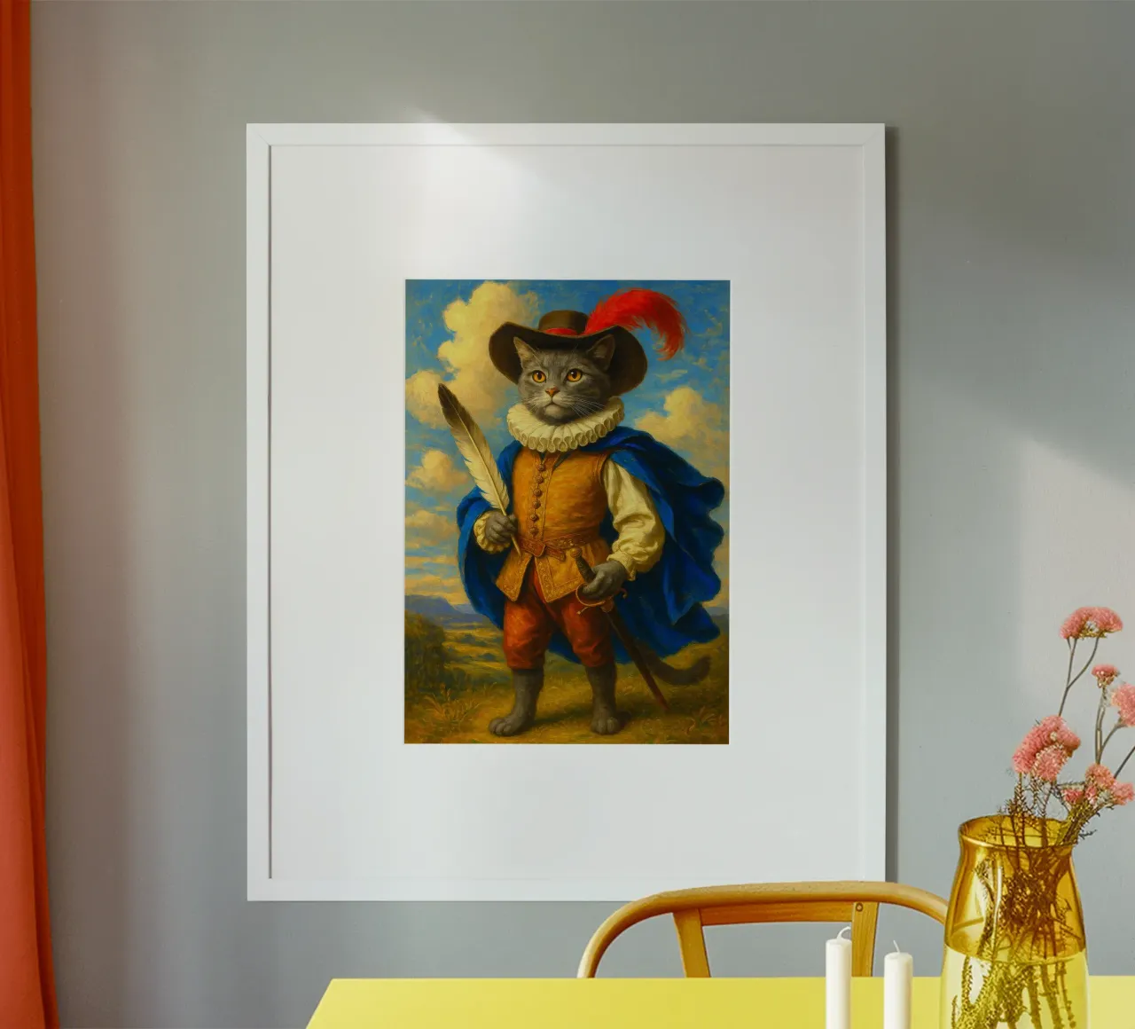 Gato mosquetero del Renacimiento poster de Fleur de Lys