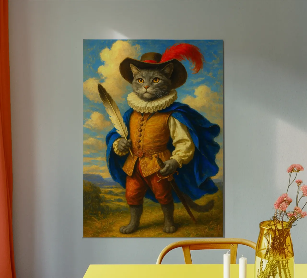 Gato mosquetero del Renacimiento poster de Fleur de Lys