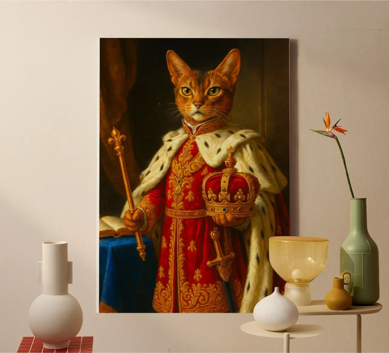 Napoleon Cat tela con Cornice a cassetta da Fleur de Lys