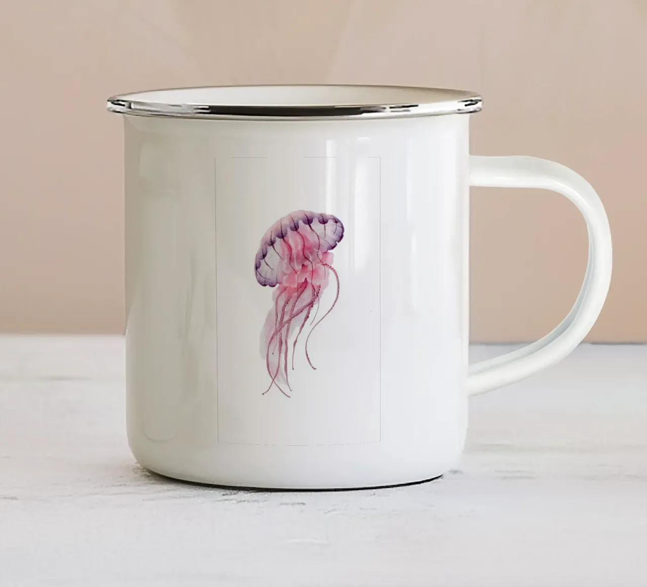 Stampa acquerellata di meduse vibranti - Ocean Life Art tazza in smalto da ClubArt
