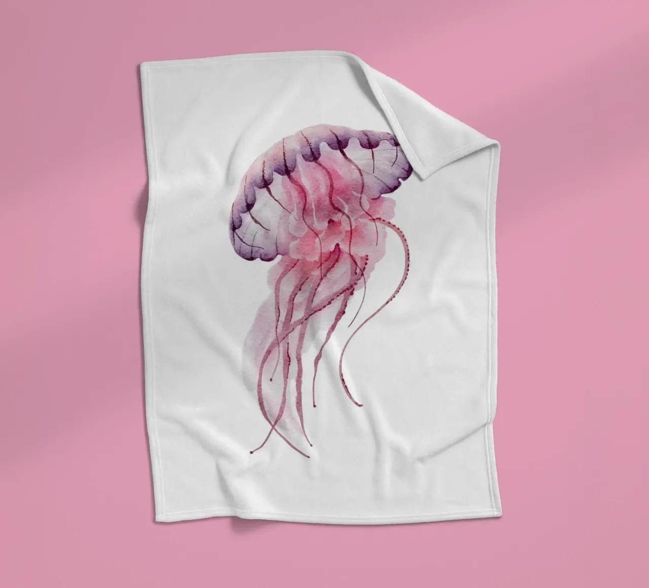 Stampa acquerellata di meduse vibranti - Ocean Life Art coperta in pile da ClubArt