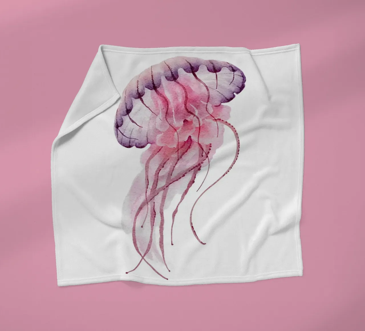 Stampa acquerellata di meduse vibranti - Ocean Life Art coperta in pile da ClubArt