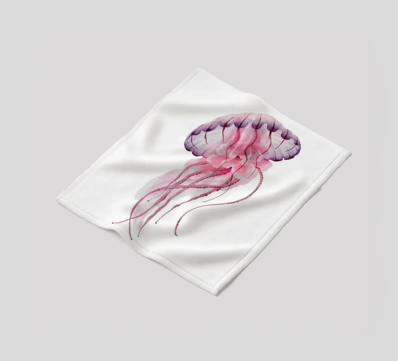 Stampa acquerellata di meduse vibranti - Ocean Life Art coperta in pile da ClubArt