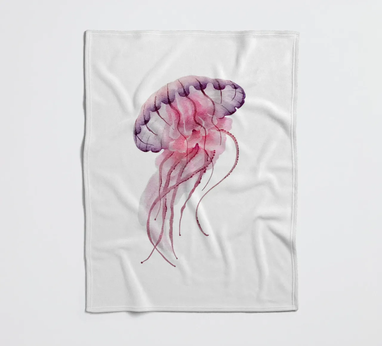 Stampa acquerellata di meduse vibranti - Ocean Life Art coperta in pile da ClubArt
