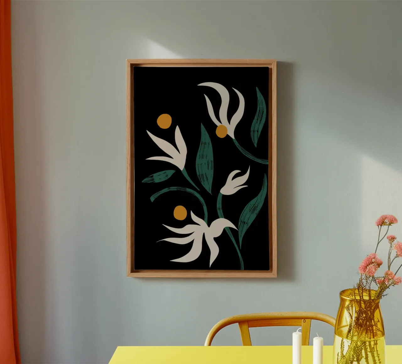 Abstract Flower tela con Cornice a cassetta da Arty Guava