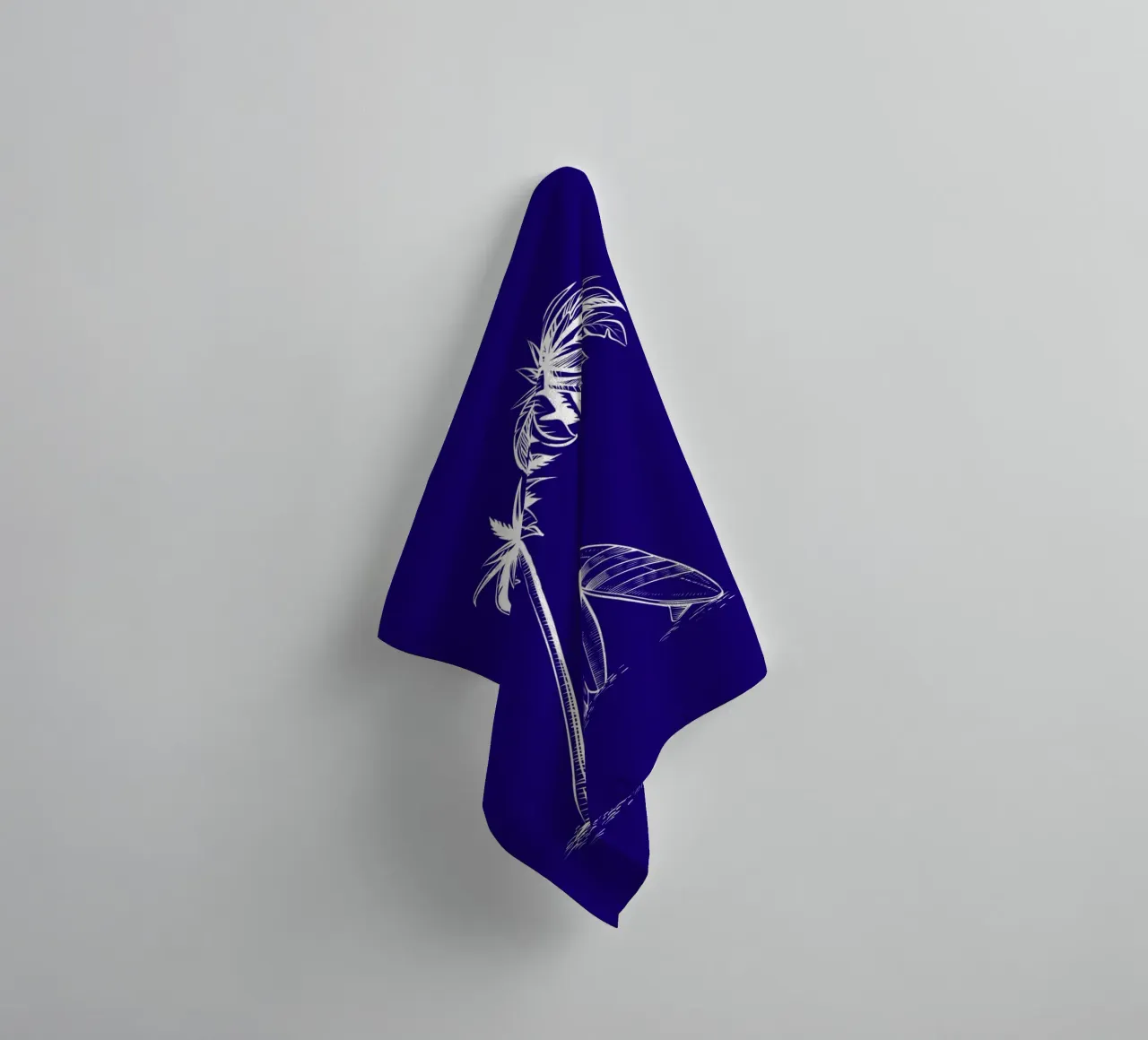Surfboards & Palm Trees Line Art - Tropical Beach Vibes towel by ClubArt