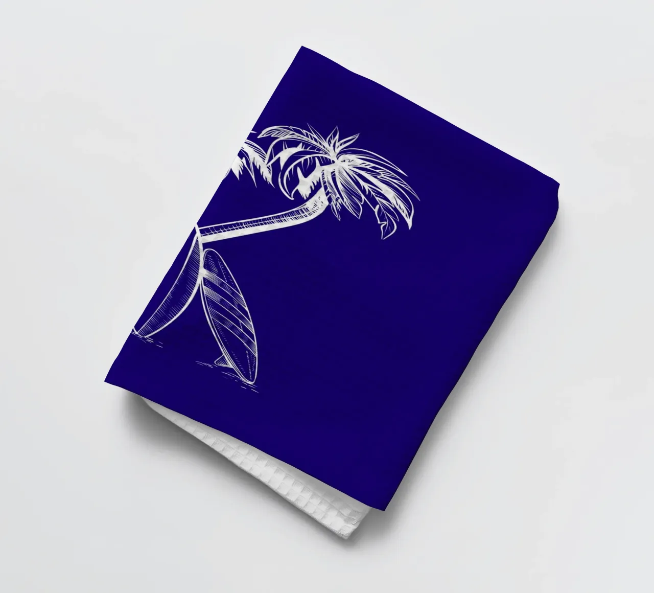 Planches de surf et palmiers - Tropical Beach Vibes torchon de ClubArt