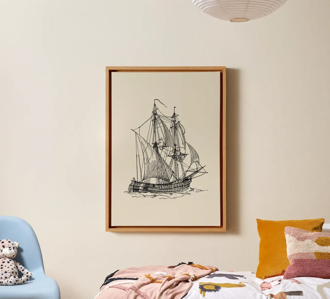 Vintage Tall Ship Sketch Print - Classic Nautical Art canvas by ClubArt