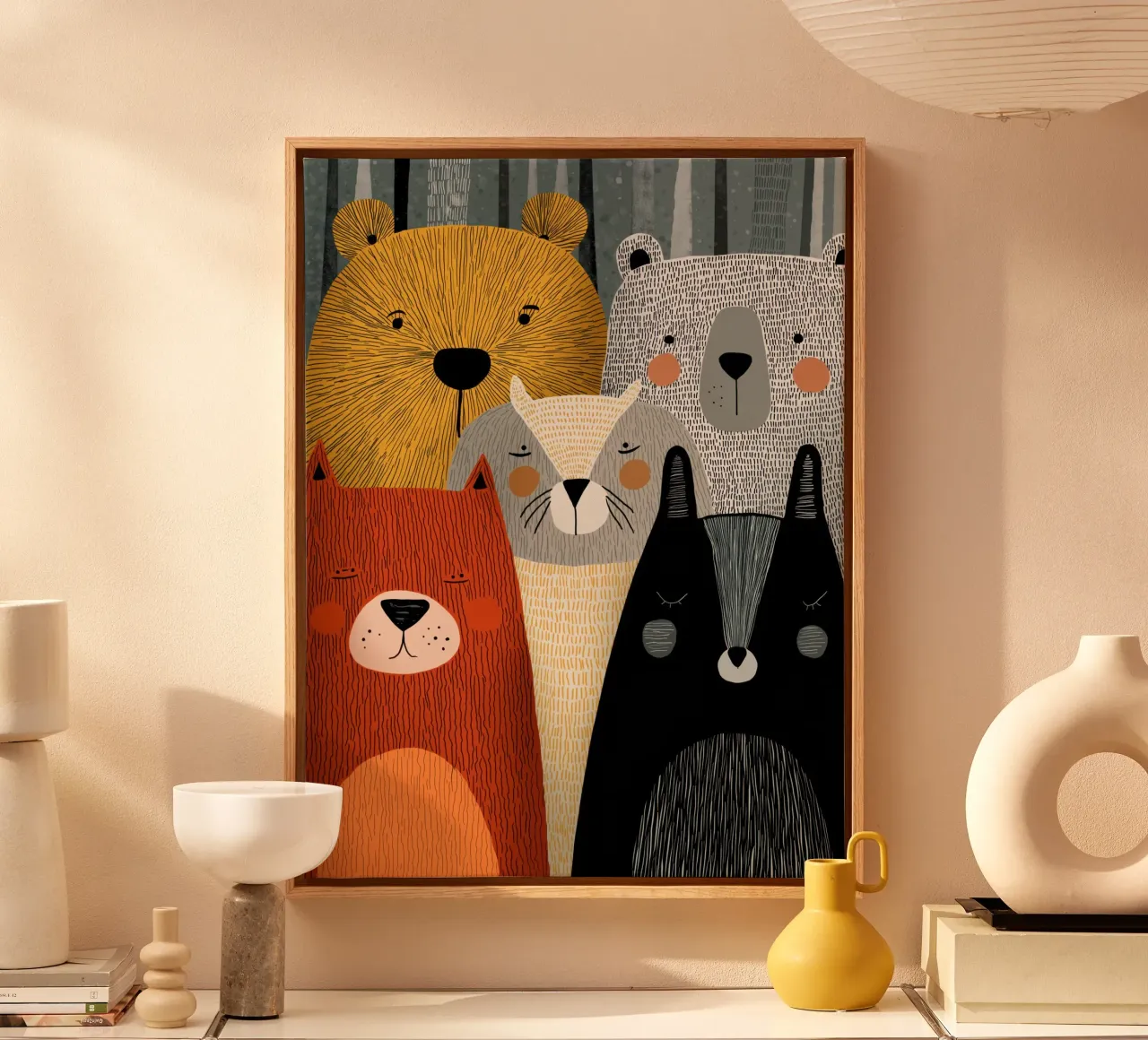 Animals nursery canvas with Floater frame by Imagine